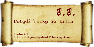 Botyánszky Bertilla névjegykártya